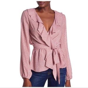 Max Studio Pink Polka Dot Blouse